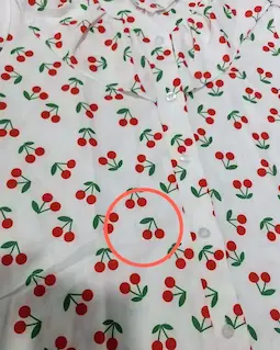 شومیز یقه خورشیدی سفید قرمز طرح گیلاس سایز-2-تخفیفی