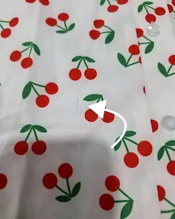 شومیز یقه خورشیدی سفید قرمز طرح گیلاس سایز-2-تخفیفی