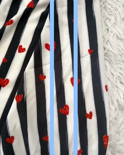 شومیز یقه پاپیونی راه راه سفید مشکی قلبی سایز-3-تخفیفی