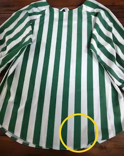 شومیز یقه پاپیونی سبز سفید طرح راه راه پرنیا سایز-2-تخفیفی