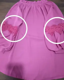 شومیز یقه پلیسه سرخابی طرح هیبا سایز-2-تخفیفی