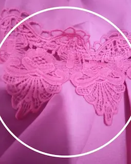 شومیز یقه پلیسه سرخابی طرح هیبا سایز-2-تخفیفی