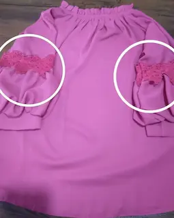 شومیز یقه پلیسه سرخابی طرح هیبا سایز-3-تخفیفی