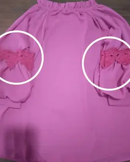 شومیز یقه پلیسه سرخابی طرح هیبا سایز-3-تخفیفی