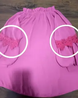 شومیز یقه پلیسه سرخابی طرح هیبا سایز-3-تخفیفی