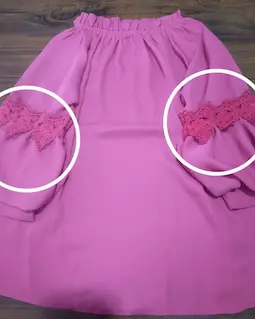 شومیز یقه پلیسه سرخابی طرح هیبا سایز-3-تخفیفی