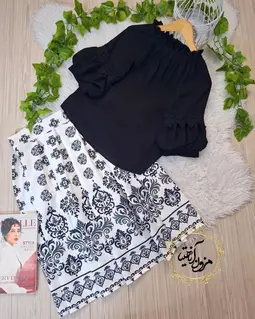 شومیز یقه پلیسه مشکی طرح هیبا