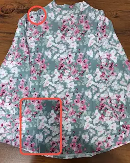 شومیز یقه کراواتی زمینه طوسی طرح شکوفه سرخابی سایز-3-تخفیفی