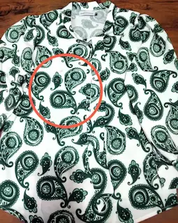 شومیز یقه کراواتی سفید طرح بته جقه سبز سایز-3-تخفیفی