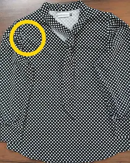 شومیز یقه کراواتی مشکی توپی سفید زمینه مشکی سایز-4-تخفیفی