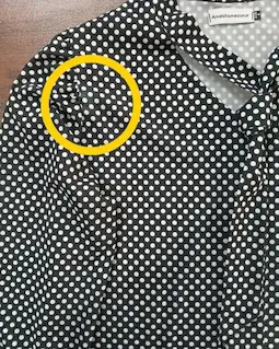 شومیز یقه کراواتی مشکی توپی سفید زمینه مشکی سایز-4-تخفیفی