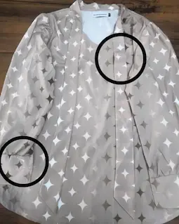 شومیز یقه کراواتی نسکافه ای طرح ستاره ای هایده سایز-3-تخفیفی