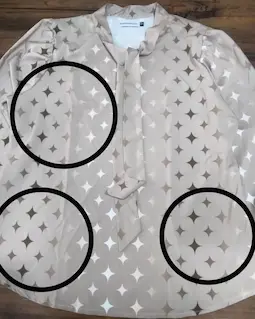 شومیز یقه کراواتی نسکافه ای طرح ستاره ای هایده سایز-5-تخفیفی