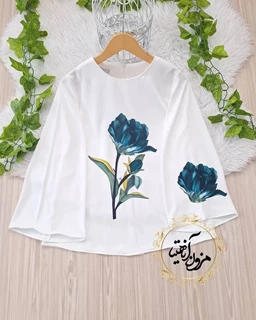 شومیز جلو بسته رز سبز کله غازی سایز-M-تخفیفی