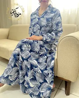 پیراهن ساحلی نخل سفید زمینه سرمه ای