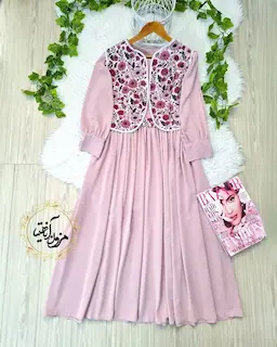 ژیله پیراهن سه تیکه کالباسی طرح ژیله گلدار ماهورا تخفیفی