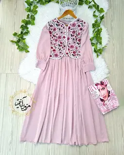 ژیله پیراهن سه تیکه کالباسی طرح ژیله گلدار ماهورا