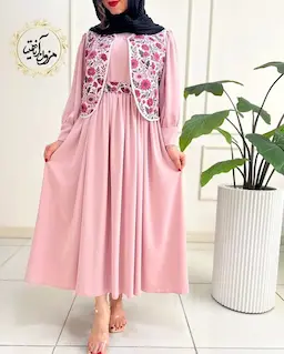 ژیله پیراهن سه تیکه کالباسی طرح ژیله گلدار ماهورا