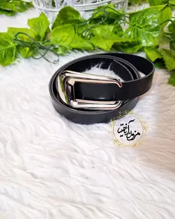 کمربند بدون دوخت مشکی طرح سگک نقره ای کوچ