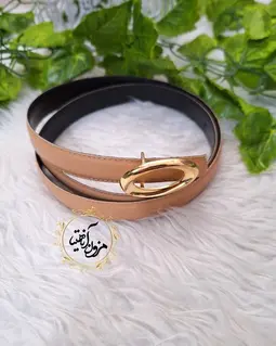 کمربند دور دوخت طرح سگک طلایی بیضی 
