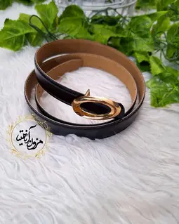 کمربند دور دوخت طرح سگک طلایی بیضی 