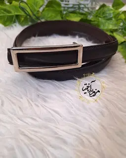کمربند دور دوخت طرح سگک نقره ای مستطیلی