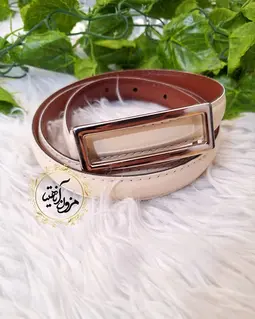 کمربند دور دوخت طرح سگک نقره ای مستطیلی