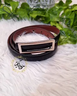 کمربند دور دوخت طرح سگک نقره ای مستطیلی