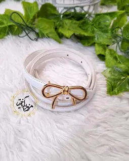 کمربند دور دوخت طرح سگک طلایی پاپیونی