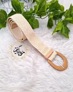 کمربند کشی کنفی طرح سگک نقره ای نیم دایره