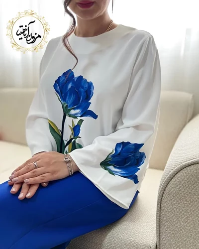 ست شومیز وشلوار رز کاربنی سایز-L-تخفیفی