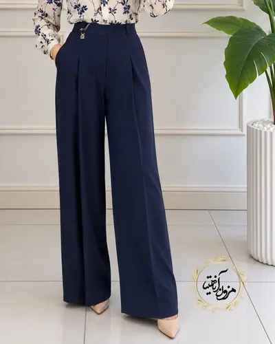 شلوار بگ ریزشی سرمه ای طرح مهدا