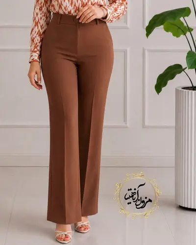 شلوار زنانه دارچینی طرح دمپا لعیا