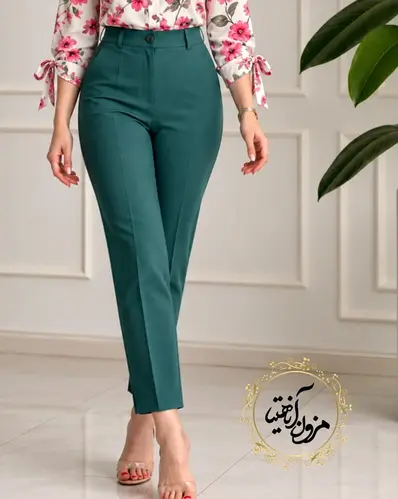 شلوار زنانه سبز طرح آتریسا سایز-5-تخفیفی