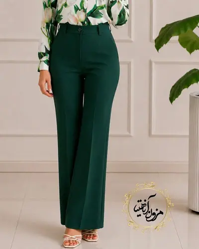 شلوار زنانه سبز طرح دمپا لعیا