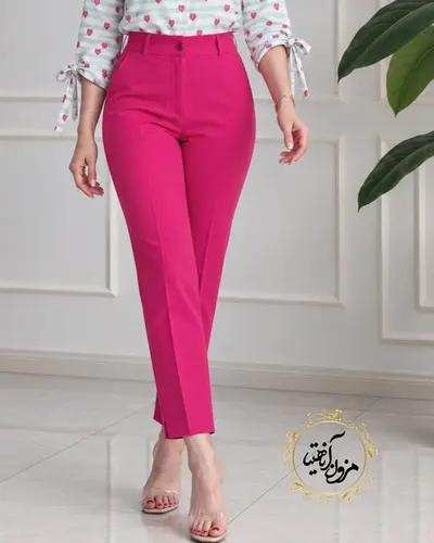 شلوار زنانه سرخابی طرح آتریسا