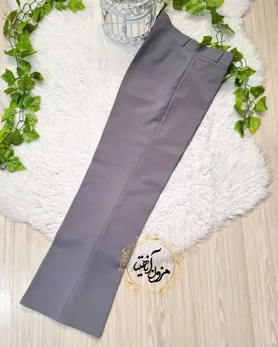 شلوار زنانه طوسی طرح نیم بگ