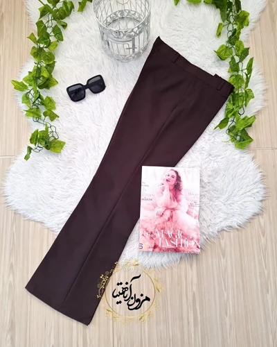 شلوار زنانه قهواه ای تیره طرح دمپا لعیا