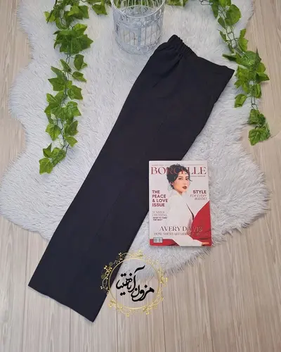 شلوار زنانه مشکی طرح نیم بگ ماریسا