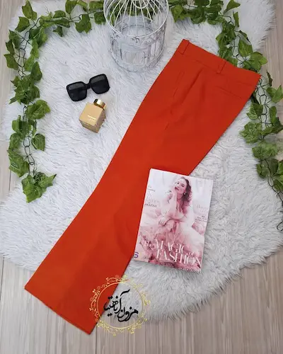 شلوار زنانه نارنجی طرح دمپا ناتالی
