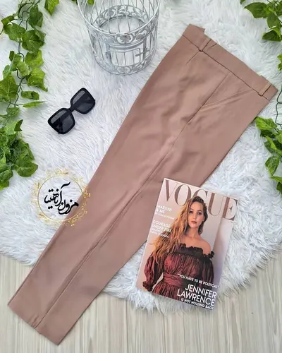 شلوار زنانه نسکافه ای روشن طرح آتریسا سایز-38-تخفیفی