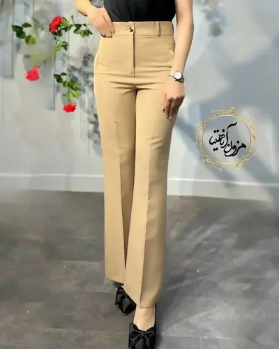 شلوار زنانه نسکافه ای طرح دمپا ناتالی