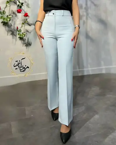 شلوار زنانه آبی آسمانی طرح دمپا ناتالی