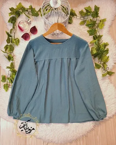 شومیز جلو چین سبز درباری طرح عروسکی 