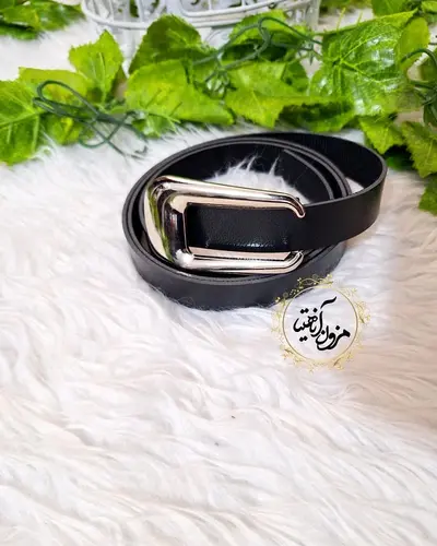 کمربند بدون دوخت مشکی طرح سگک نقره ای کوچ