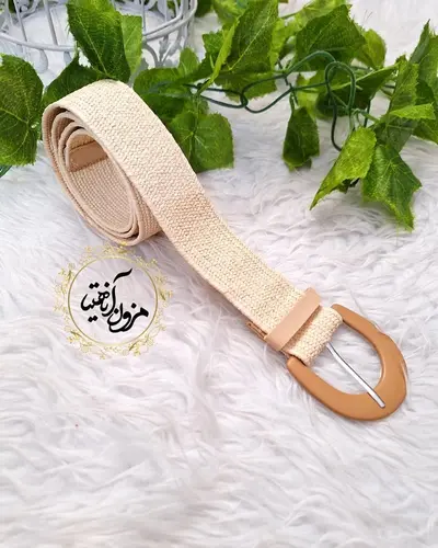 کمربند کشی کنفی طرح سگک نقره ای نیم دایره